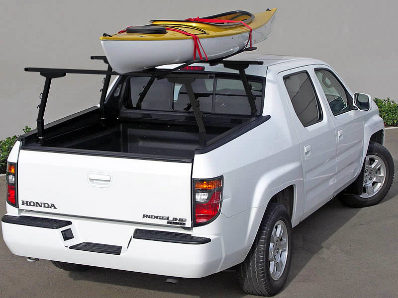 The Honda Ridgeline Rack 1 has Thule-size extruded aluminum crossbars that work with many sports accessories