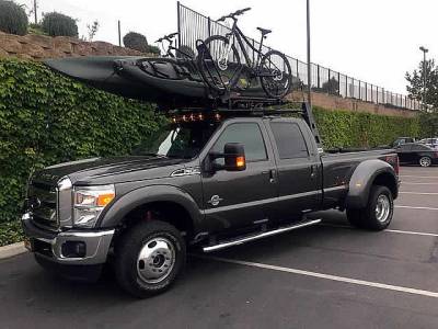 1999-2024 Ford Super Duty F250/F350/F450/F550 Fifth Wheel 6 Rack, With Crossbar, With Deck, Black, 6 Ft Over Cab - Part # 82551511