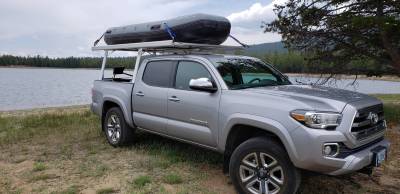 Toyota Tacoma Galleon Truck Rack for Cabs Under 24 Inches, Standard Legs, Brushed Frame With Bead Blasted Base - Part # 82690210