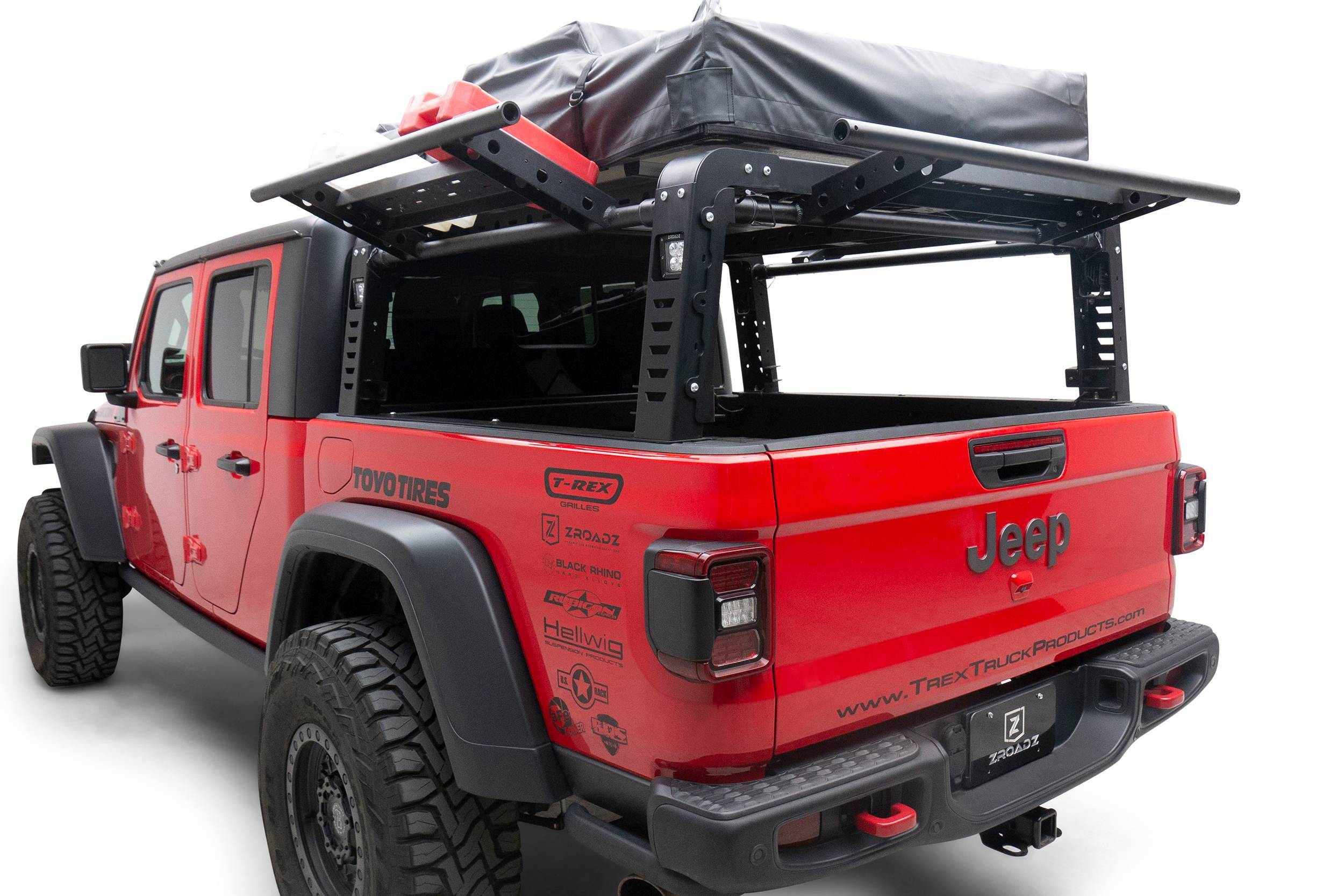 2019-2024 Jeep Gladiator ACCESS Overland Rack With 3 Lifting ACCESS Gates, Without Factory Trail Rail Cargo System - PN #Z834201