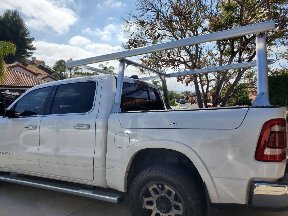 U.S. Rack - Ram 1500/2500 Rambox Truck Rack, Galleon Rack, Standard Legs, Brushed Frame, Powder Coated Silver Base - Part # 82681053