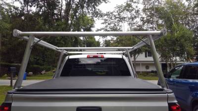 Galleon Truck Rack for Cabs Under 24 Inches, Standard Legs, Brushed Frame, Powder Coated Silver Base - Part # 82610210 - Image 1