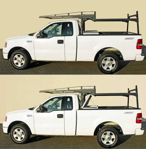 U.S. Rack - Jobsite Rack for Beds UNDER 8ft, with 4ft Cab Extension, Stainless Steel,  Black, Part # 2015-1SS-48 - Image 2