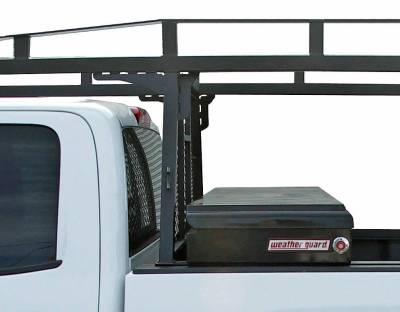 U.S. Rack - Workhorse Rack for Beds UNDER 8ft, with 4ft Cab Extension, Mild Steel and S/S Cross Bars,  Black, Part # 2015-3SCS-48 - Image 1